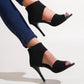 👠 50% RABATT 🐆 | Eleganta Smal Klack Sandaler – Öppen Tå, Elastisk Ovandel & Ingen Vriststöt