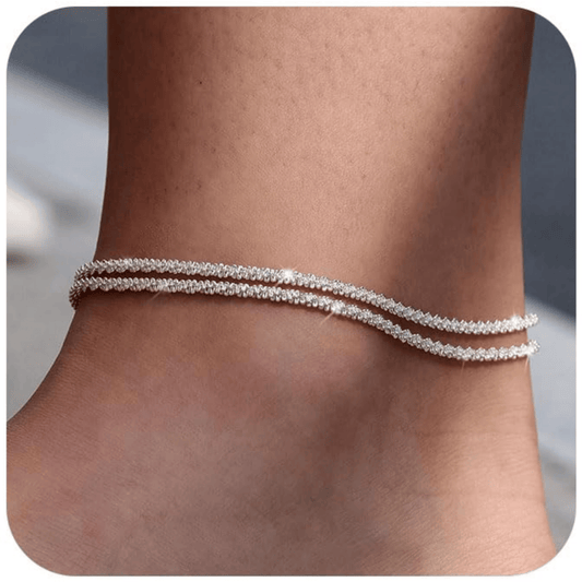 💝 KÖP 1 Få 1 GRATIS! ✨ Vackert skiktat vattentätt ankelarmband – Sommarglitter, Justerbar Passform & Unik Design 🏖️