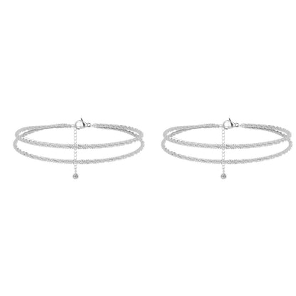 💝 KÖP 1 Få 1 GRATIS! ✨ Vackert skiktat vattentätt ankelarmband – Sommarglitter, Justerbar Passform & Unik Design 🏖️