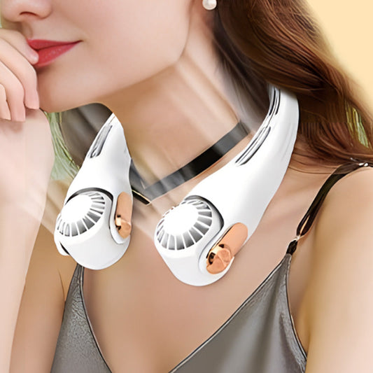 🍃 50% RABATT NU! 💨 Neck Air Conditioner Fan – Tyst, Bärbar & 360° Roterbar – Perfekt för Sommar 🌞