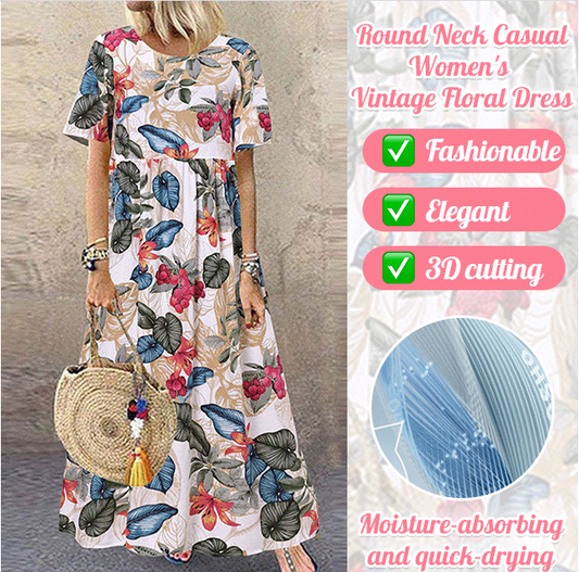 👗 50% RABATT 🌸 | Lång Kjol i Ren Bomull – Vintage Tryck & Ledig Passform