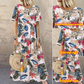 👗 50% RABATT 🌸 | Lång Kjol i Ren Bomull – Vintage Tryck & Ledig Passform