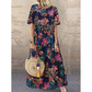 👗 50% RABATT 🌸 | Lång Kjol i Ren Bomull – Vintage Tryck & Ledig Passform