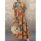 👗 50% RABATT 🌸 | Lång Kjol i Ren Bomull – Vintage Tryck & Ledig Passform
