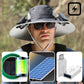 🧢 50% RABATT NU!🌬️ Herr Solhatt med 2 Avtagbara Solfläktar – UPF 50+ & USB-laddning ☀️