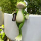 🐸 50% RABATT NU! 🌿 Handgjorda Grodfigurer i Björk – Charmig Krukkantdekoration – Perfekt för Växter, Terrarier & Trädgård – Väderbeständig & UV-resistent 🍷