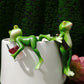 🐸 50% RABATT NU! 🌿 Handgjorda Grodfigurer i Björk – Charmig Krukkantdekoration – Perfekt för Växter, Terrarier & Trädgård – Väderbeständig & UV-resistent 🍷