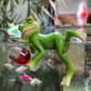 🐸 50% RABATT NU! 🌿 Handgjorda Grodfigurer i Björk – Charmig Krukkantdekoration – Perfekt för Växter, Terrarier & Trädgård – Väderbeständig & UV-resistent 🍷