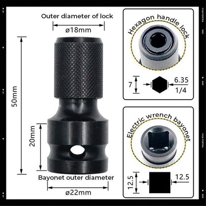 🔧 Köp 1  få 1 Gratis! ⚡ Konverterare för Uttag med Sexkantsskaft – 1/2" till 1/4" Snabbkoppling – Perfekt för Bilreparationer & Träarbete – Hållbar Cr-Mo Stål 🛠️