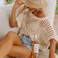 👚 50% RABATT NU! 🌊 Kvinnors Sommar Scoop Neck Tröja – Virkad & Hålmönstrad – Strandöverdrag – Luftigt, Andningsbart & Ansträngningslöst Chic ☀️