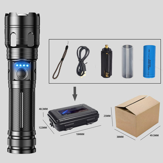 🔦 50% RABATT ⚡ | Multifunktionell Utomhusficklampa – Zoom & Powerbank