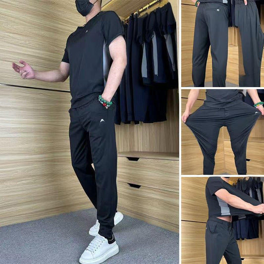 👕 50% RABATT NU! 🏃 Herr 2-delat Casual Sport Set – Stretchigt, Andningsbart & Mångsidigt – Perfekt För Gym, Lounge eller Ärenden ✨