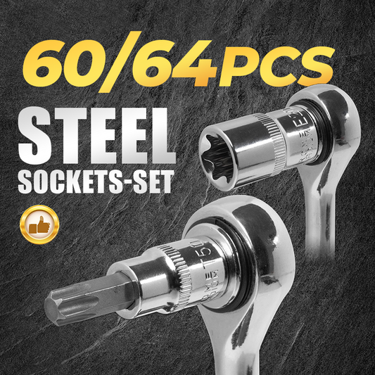 🔧 50% RABATT NU! 🛠️ CASOMAN 64-delars Hylsnyckelsats – CR-V Stål, Spärrskaft & Bits – Slitstark, Mångsidig & Praktisk 🧰