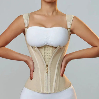 👙 50% RABATT NU! ⏳ Damernas Midjekorsett Linnen – Fast Magekontroll & U-formad Push-Up – Återhämtning & Formning 🌸.