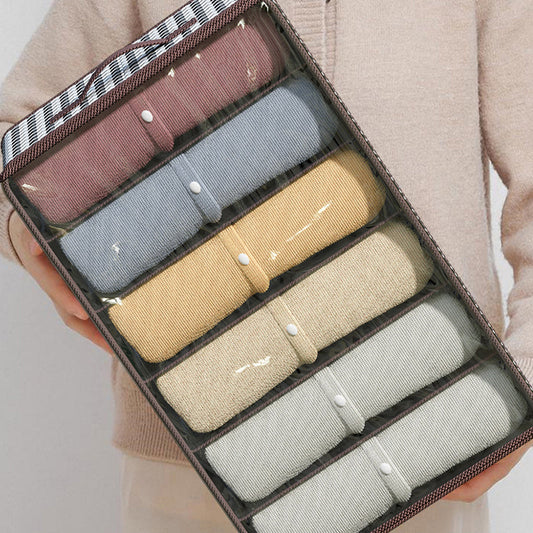 📦KÖP 2 FÅ 1✨Garderobsförvaringslåda med avdelare - Justerbara fack i vitt plast för snygg ordning i klädförvaring 👚👖