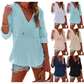 👚 50% RABATT NU! ✨ Enfärgad V-ringad Långärmad Topp med Huva & Fickor – Mjuk Bomull/Linne – Perfekt för Alla Årstider 🌿