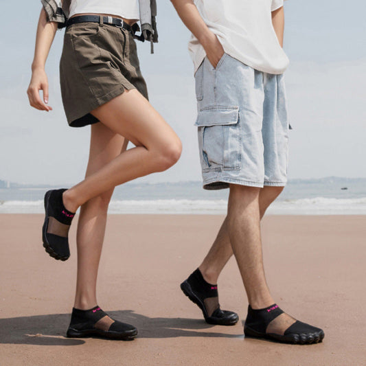 🏖️ 50% RABATT NU! 👟 Andningsbara Halksäkra Strandskor – Mesh + Stickat Överdel, Påskjutbar & Halksäker Sula 🌊