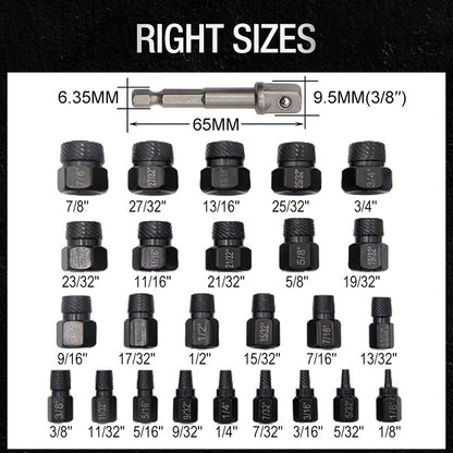 🔩 50 % RABATT NU! 🛠️ 26-delars utdragsset för trasiga skruvar och bultar – hårdstål, 1/8"–7/8" & robust förvaring – perfekt för bilreparation och garage 🔧