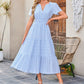 👗 50% RABATT NU! 🌸 Kortärmad V-ringad Långklänning – Flödande & Sommarchic – Perfekt för Semester & Vardag ☀️