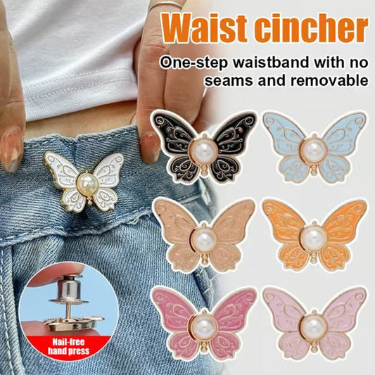🦋 Köp 1 få 1 GRATIS! ✨ Avtagbart Spänne för Justering av Midjan – Elegant Fjärilsdesign, Lätt att Använda & Justerbar – Omedelbar Passform Utan Sömnad 🎀