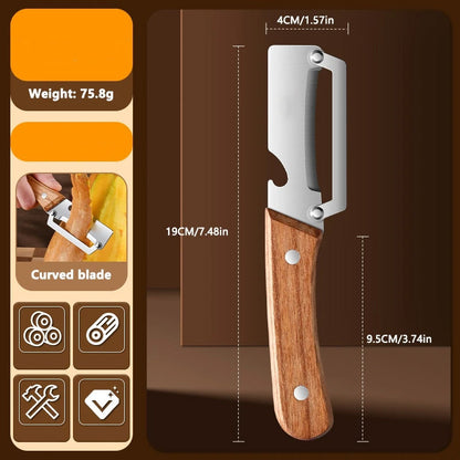 🥕 50% RABATT 🔪 | Multifunktionell Skalare – Rakbladsvass & Ergonomiskt Trähandtag