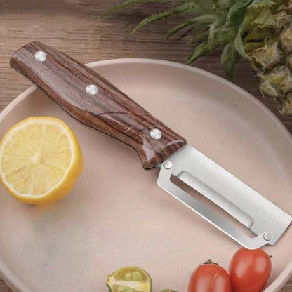 🥕 50% RABATT 🔪 | Multifunktionell Skalare – Rakbladsvass & Ergonomiskt Trähandtag