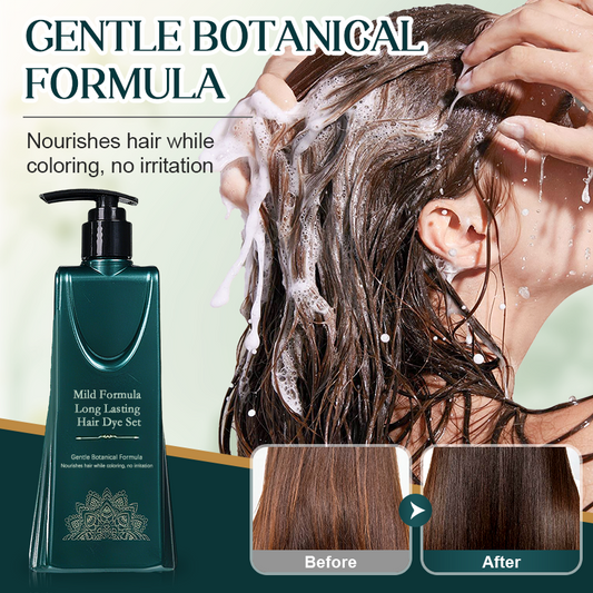 💇‍♀️ Set de Tintes para el Cabello de Larga Duración - Cobertura de Canas sin Dañar el Cuero Cabelludo ✨🧴