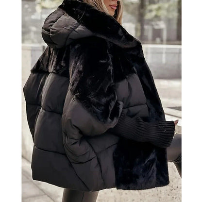 🔥Precalentamiento invernal: grandes descuentos🔥Abrigo oversize de punto con volumen para mujer: ¡un imprescindible para el invierno con diseño patchwork y máxima calidez!