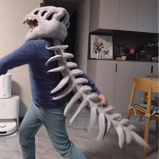🦖 50% RABATT NU! 😂 Rolig Dinosaurie Skelett Plush Kostym – Mjuk & Bekväm – Familj Rollspel & Fest Roligheter 🎉