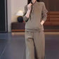 Conjunto casual de 2 piezas para mujer: Sudadera con cremallera parcial y pantalón