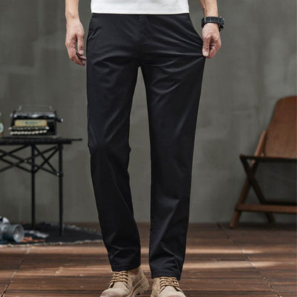 Pantalones casuales rectos para hombre con bolsillos