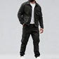 Conjunto de 2 piezas para hombre: chaqueta retro y pantalones cargo