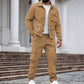 Conjunto de 2 piezas para hombre: chaqueta retro y pantalones cargo