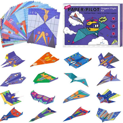 ✈️ 50 % RABATT NU! 🎨 Kreativt DIY-pappersflygplan – bygg & kasta 16 modeller – STEM-leksak för barn 6–12 år – perfekt för lärande och lek 🧒