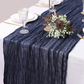 🕯️ 50% RABATT 🌸 | Bohemisk Plisserad Bordslöpare – Texturerad Design för Bröllop & Fest