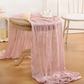 🕯️ 50% RABATT 🌸 | Bohemisk Plisserad Bordslöpare – Texturerad Design för Bröllop & Fest