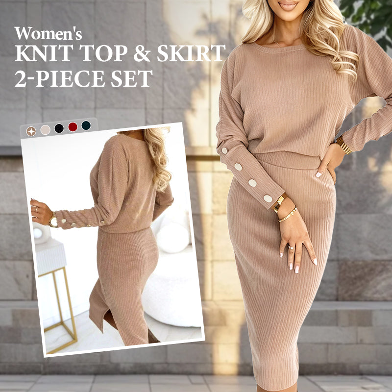 Women's Knit Top & Skirt 2-Piece Set