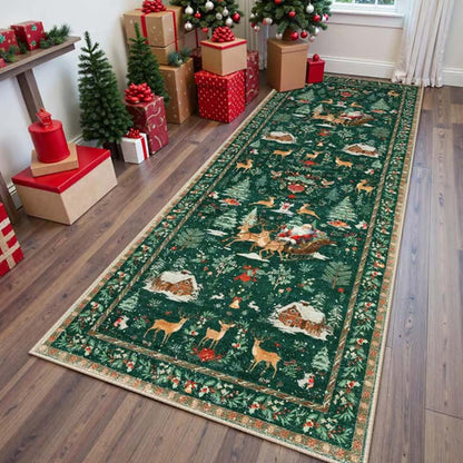 🎄 50 % RABATT NU! 🦌 Mjuk halkfri julmatta för hemmet – festligt motiv, varm & lätt att rengöra ✨