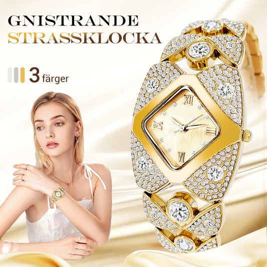 ⌚ 50% RABATT NU! ✨ Retro Kvartsklocka för Kvinnor med Glittrande Strassstenar – Elegant & Tidlös – Perfekt för Vardag & Fest 💎