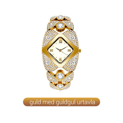 ⌚ 50% RABATT NU! ✨ Retro Kvartsklocka för Kvinnor med Glittrande Strassstenar – Elegant & Tidlös – Perfekt för Vardag & Fest 💎
