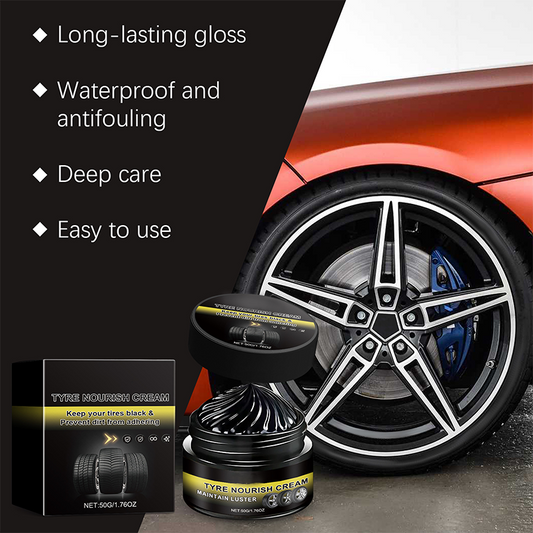 ✨ 50% RABATT NU! 🚗 Däckvax – Återställer Svart Glans, Blockera UV & Stöter Bort Smuts – Enkelt & Snabbt!