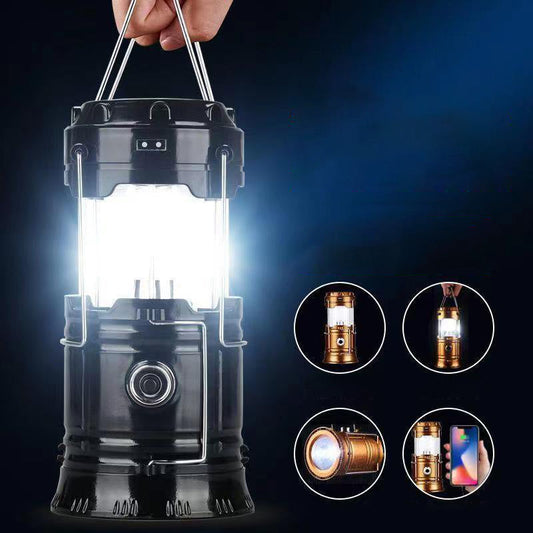 🏕️ 50% RABATT NU! 🔦 Solcellsdriven Infällbar Campinglampa – 2-i-1 Skrivbordslampa & Ficklampa – Perfekt för Äventyr ☀️