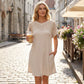 👗 50% RABATT NU! ✨ Women's Short Sleeve Lace Patchwork A-Line Dress – Elegant Spets & Smickrande Siluett – Perfekt för Alla Tillfällen 🌸