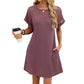 👗 50% RABATT NU! ✨ Women's Short Sleeve Lace Patchwork A-Line Dress – Elegant Spets & Smickrande Siluett – Perfekt för Alla Tillfällen 🌸