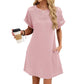 👗 50% RABATT NU! ✨ Women's Short Sleeve Lace Patchwork A-Line Dress – Elegant Spets & Smickrande Siluett – Perfekt för Alla Tillfällen 🌸