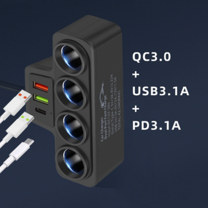 ⏰ Endast nu 50% rabatt!🔥Heta erbjudanden – 7-i-1 cigarettändaradapter – 120 W effekt!⚡