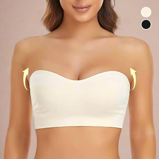 👙 50% RABATT NU! 💫 Avlastande Halterlös Bh för Kvinnor – Noll Glidning, Trådlös Komfort & Uttagbara Vadderingar ✨