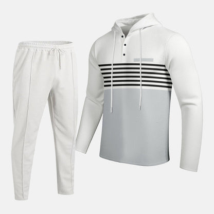 🔈🔈 60% RABATT!!🔥👕Herrträningsset med färgblock och huva👖
