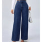 👖 50% RABATT NU! ✨ Högmidjade Vida Jeans – Asymmetrisk Detalj, Stretchmidja & Vintage Tvätt – Smickrande & Ansträngningslöst Chic 🧵