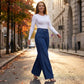 👖 50% RABATT NU! ✨ Högmidjade Vida Jeans – Asymmetrisk Detalj, Stretchmidja & Vintage Tvätt – Smickrande & Ansträngningslöst Chic 🧵